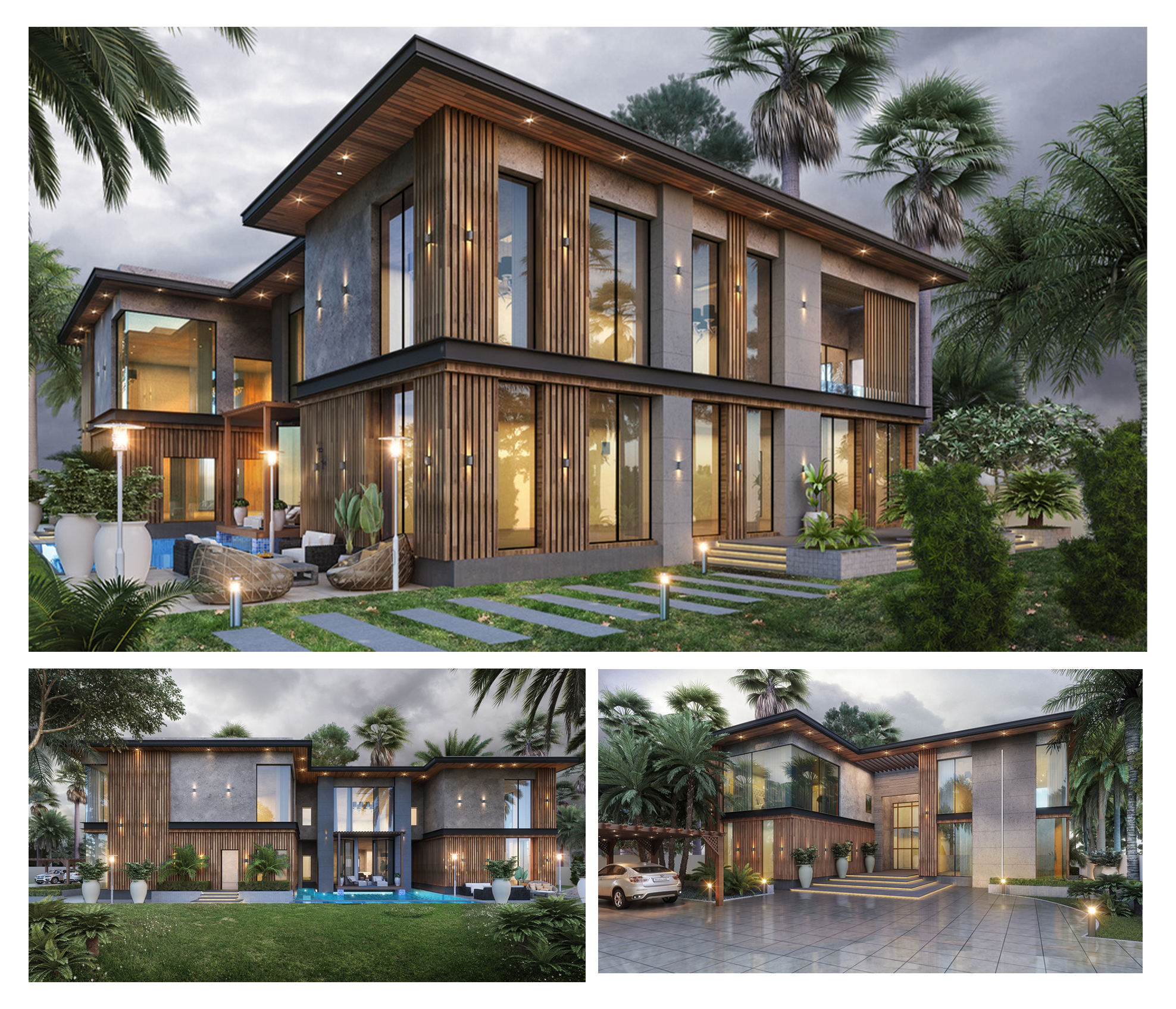 Modern Living Room Interior Render