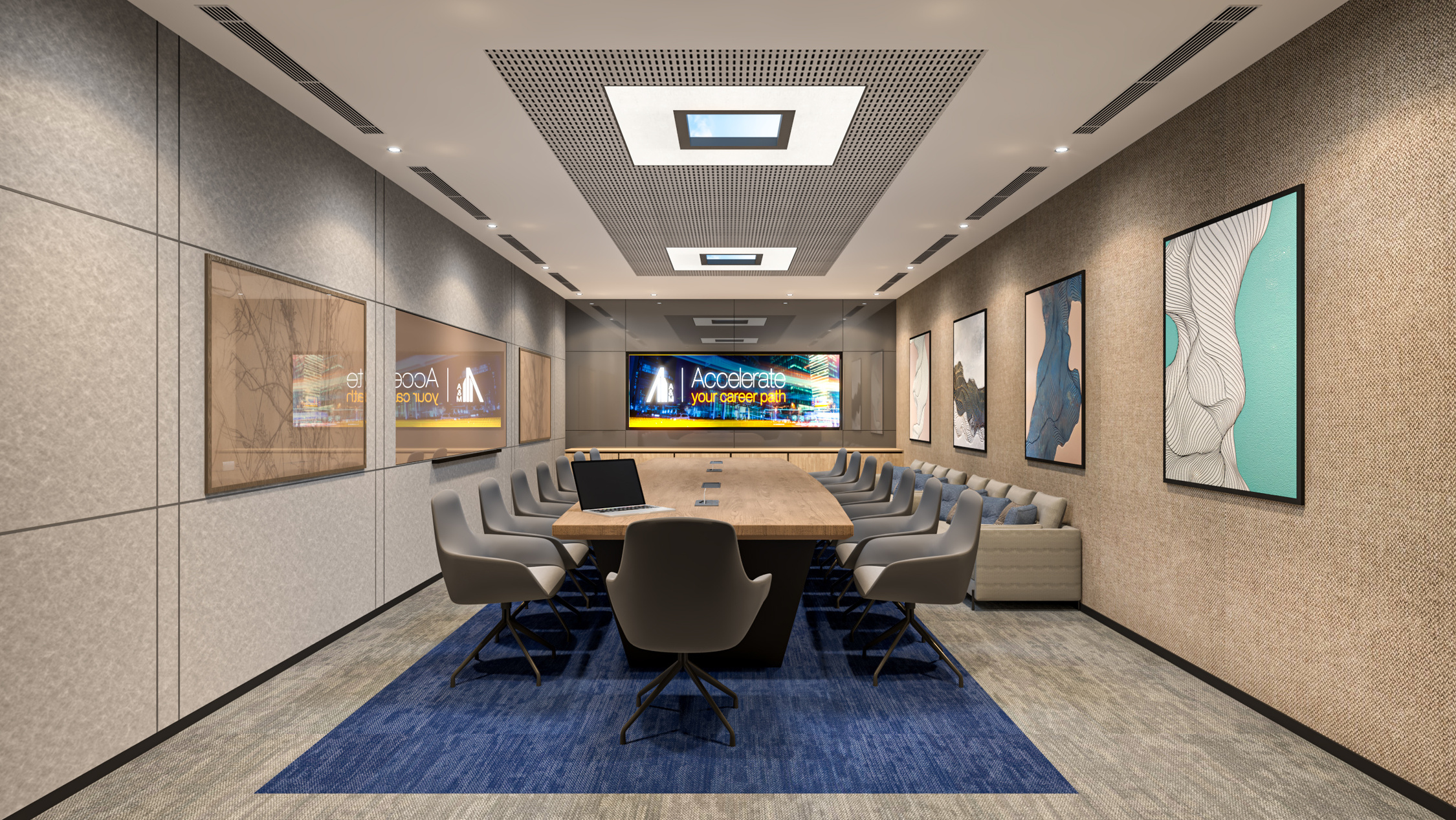 Modern Living Room Interior Render